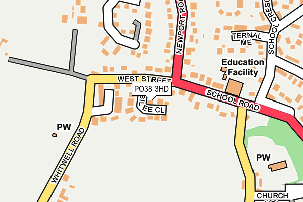PO38 3HD map - OS OpenMap – Local (Ordnance Survey) PO38 3HD map - OS OpenMap – Local (Ordnance Survey)