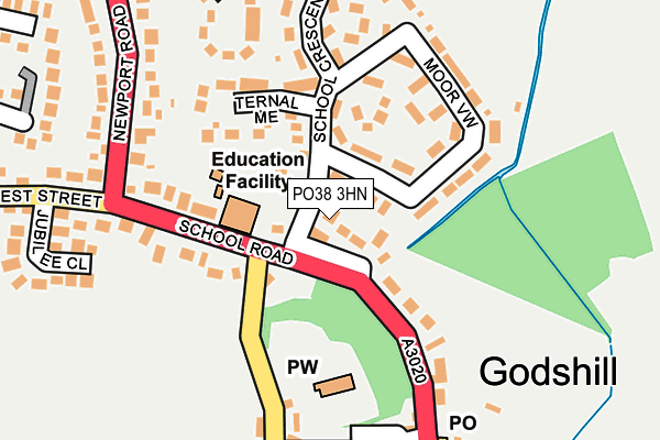 PO38 3HN map - OS OpenMap – Local (Ordnance Survey) PO38 3HN map - OS OpenMap – Local (Ordnance Survey)