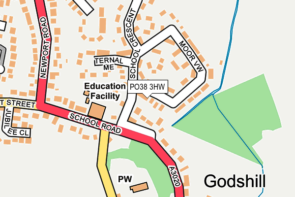 PO38 3HW map - OS OpenMap – Local (Ordnance Survey) PO38 3HW map - OS OpenMap – Local (Ordnance Survey)