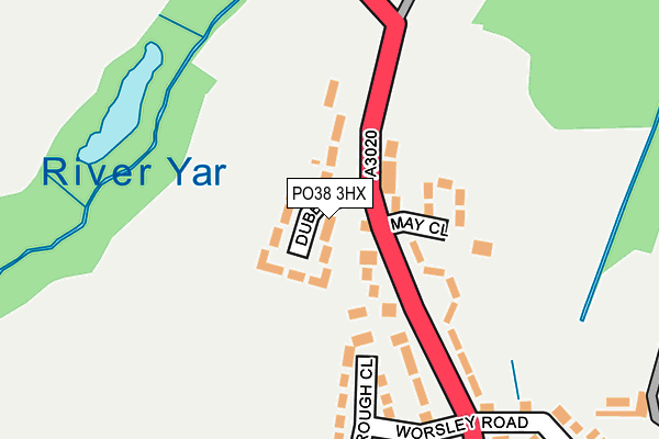 PO38 3HX map - OS OpenMap – Local (Ordnance Survey) PO38 3HX map - OS OpenMap – Local (Ordnance Survey)