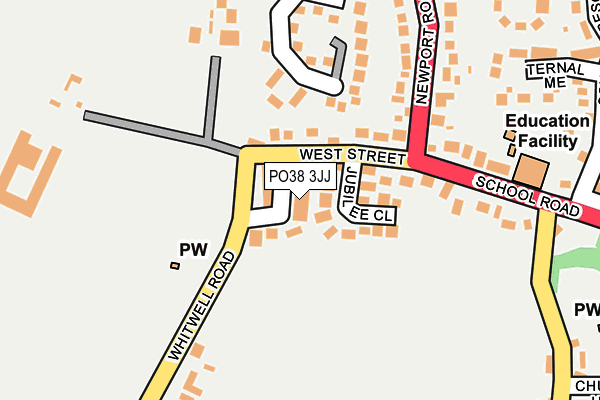 PO38 3JJ map - OS OpenMap – Local (Ordnance Survey) PO38 3JJ map - OS OpenMap – Local (Ordnance Survey)