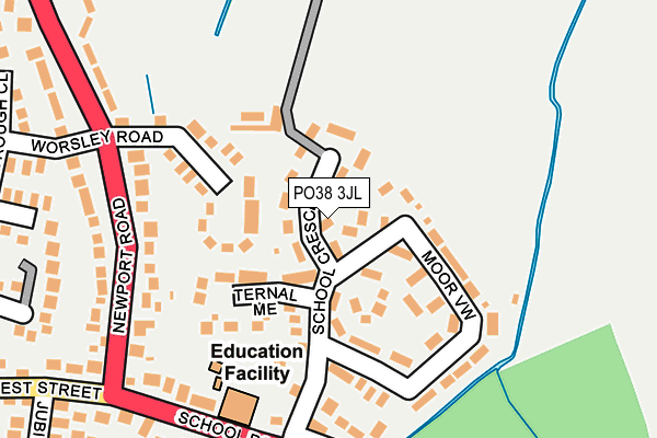 PO38 3JL map - OS OpenMap – Local (Ordnance Survey) PO38 3JL map - OS OpenMap – Local (Ordnance Survey)