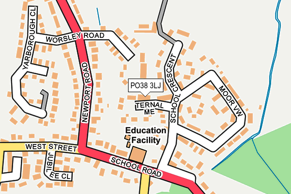 PO38 3LJ map - OS OpenMap – Local (Ordnance Survey) PO38 3LJ map - OS OpenMap – Local (Ordnance Survey)