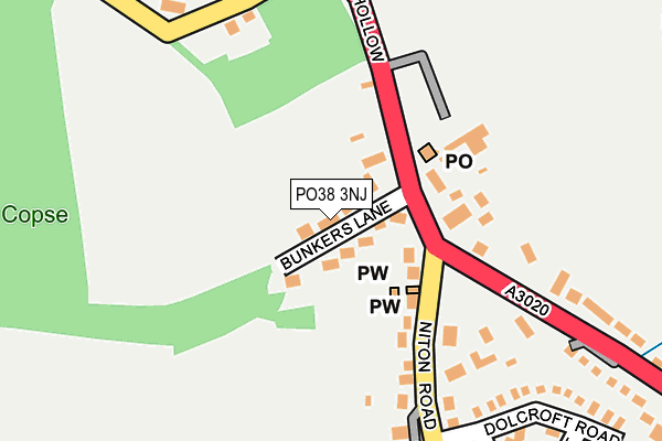 PO38 3NJ map - OS OpenMap – Local (Ordnance Survey) PO38 3NJ map - OS OpenMap – Local (Ordnance Survey)