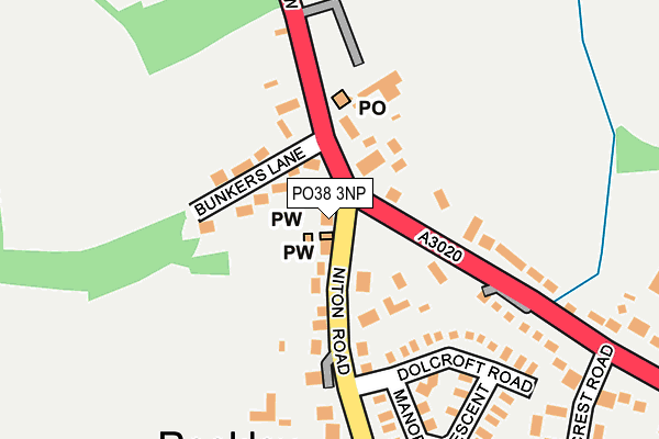 PO38 3NP map - OS OpenMap – Local (Ordnance Survey) PO38 3NP map - OS OpenMap – Local (Ordnance Survey)