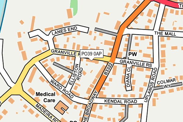 PO39 0AP map - OS OpenMap – Local (Ordnance Survey) PO39 0AP map - OS OpenMap – Local (Ordnance Survey)