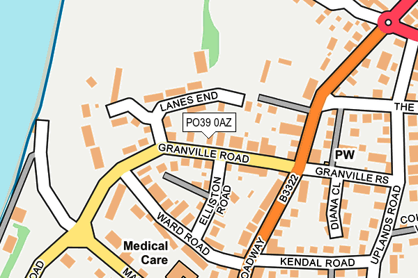 PO39 0AZ map - OS OpenMap – Local (Ordnance Survey) PO39 0AZ map - OS OpenMap – Local (Ordnance Survey)