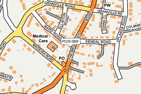 PO39 0BW map - OS OpenMap – Local (Ordnance Survey) PO39 0BW map - OS OpenMap – Local (Ordnance Survey)