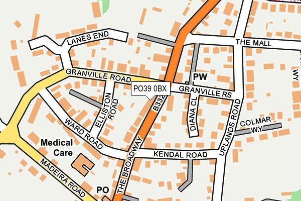PO39 0BX map - OS OpenMap – Local (Ordnance Survey) PO39 0BX map - OS OpenMap – Local (Ordnance Survey)