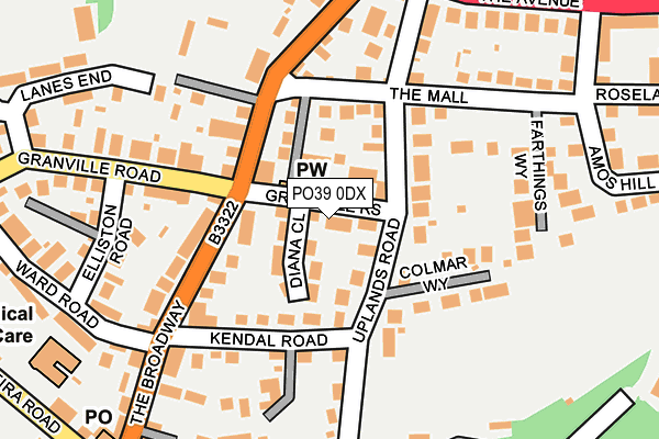 PO39 0DX map - OS OpenMap – Local (Ordnance Survey) PO39 0DX map - OS OpenMap – Local (Ordnance Survey)