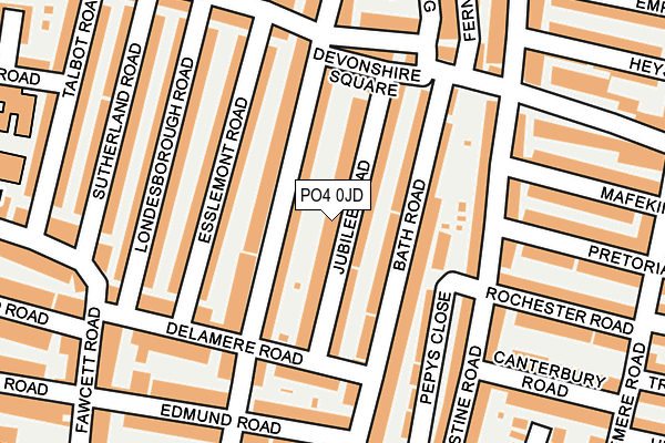 PO4 0JD map - OS OpenMap – Local (Ordnance Survey)
