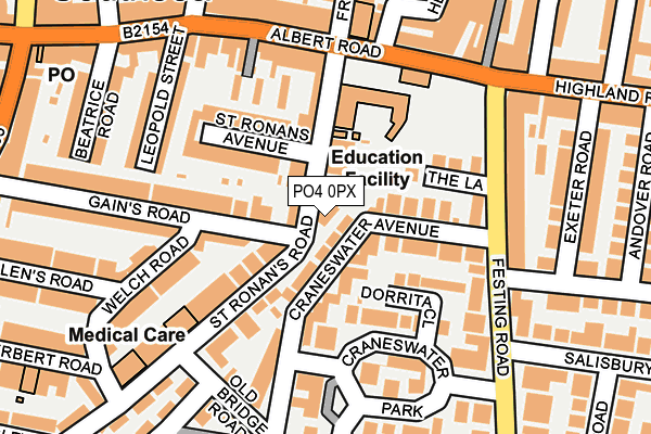 PO4 0PX map - OS OpenMap – Local (Ordnance Survey) PO4 0PX map - OS OpenMap – Local (Ordnance Survey)