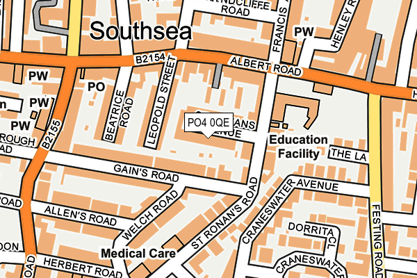 PO4 0QE map - OS OpenMap – Local (Ordnance Survey) PO4 0QE map - OS OpenMap – Local (Ordnance Survey)
