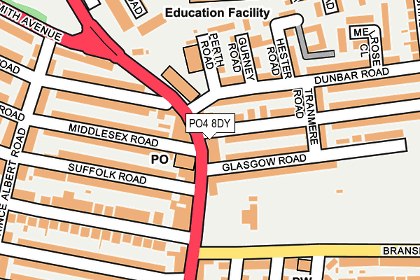PO4 8DY map - OS OpenMap – Local (Ordnance Survey) PO4 8DY map - OS OpenMap – Local (Ordnance Survey)