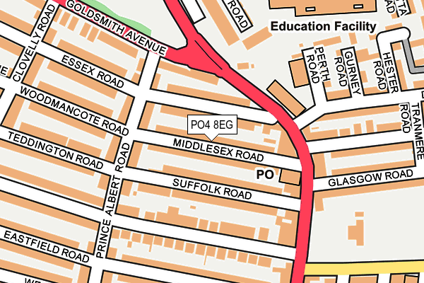 PO4 8EG map - OS OpenMap – Local (Ordnance Survey) PO4 8EG map - OS OpenMap – Local (Ordnance Survey)