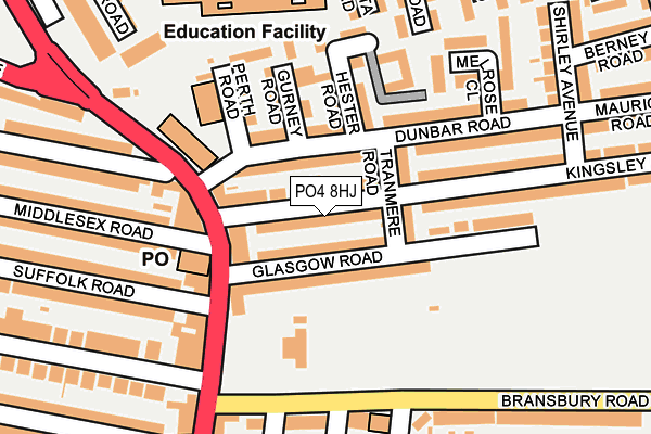 PO4 8HJ map - OS OpenMap – Local (Ordnance Survey) PO4 8HJ map - OS OpenMap – Local (Ordnance Survey)