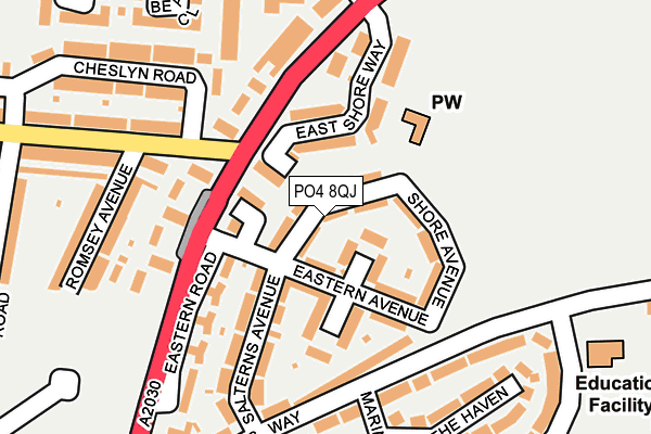 PO4 8QJ map - OS OpenMap – Local (Ordnance Survey) PO4 8QJ map - OS OpenMap – Local (Ordnance Survey)
