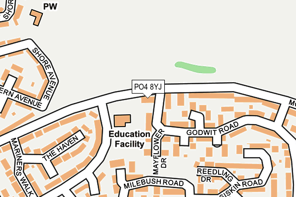PO4 8YJ map - OS OpenMap – Local (Ordnance Survey) PO4 8YJ map - OS OpenMap – Local (Ordnance Survey)