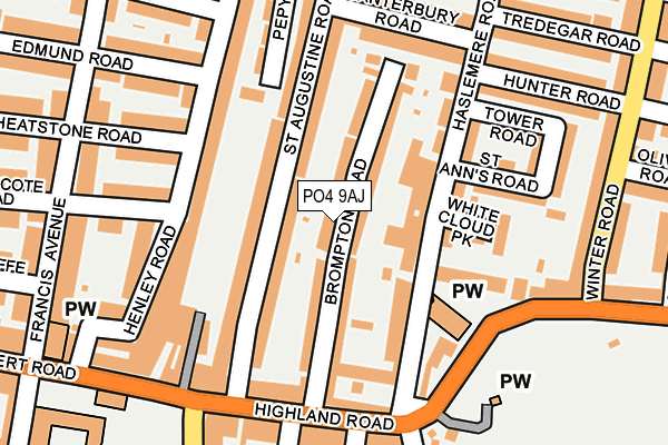 PO4 9AJ map - OS OpenMap – Local (Ordnance Survey) PO4 9AJ map - OS OpenMap – Local (Ordnance Survey)
