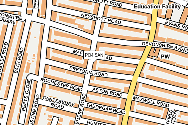 PO4 9AN map - OS OpenMap – Local (Ordnance Survey) PO4 9AN map - OS OpenMap – Local (Ordnance Survey)