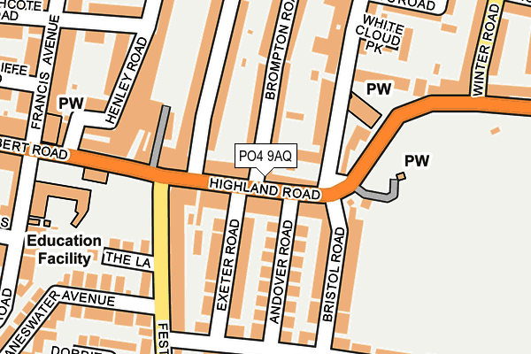 PO4 9AQ map - OS OpenMap – Local (Ordnance Survey) PO4 9AQ map - OS OpenMap – Local (Ordnance Survey)