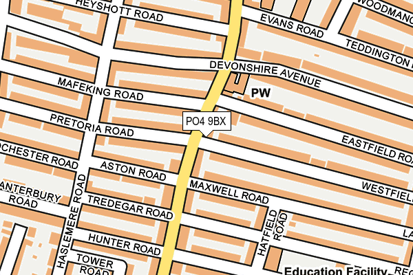 PO4 9BX map - OS OpenMap – Local (Ordnance Survey) PO4 9BX map - OS OpenMap – Local (Ordnance Survey)