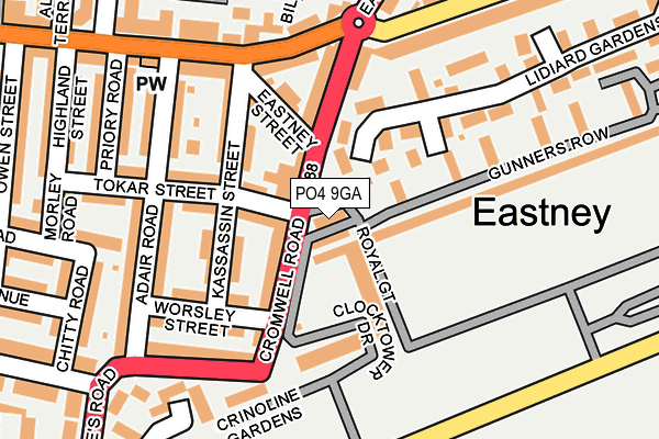 PO4 9GA map - OS OpenMap – Local (Ordnance Survey)