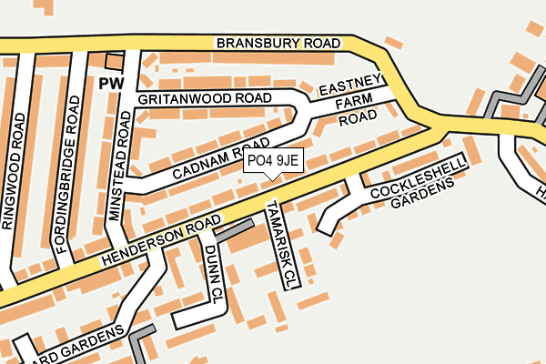 PO4 9JE map - OS OpenMap – Local (Ordnance Survey) PO4 9JE map - OS OpenMap – Local (Ordnance Survey)