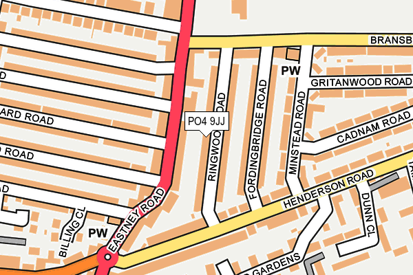 PO4 9JJ map - OS OpenMap – Local (Ordnance Survey) PO4 9JJ map - OS OpenMap – Local (Ordnance Survey)