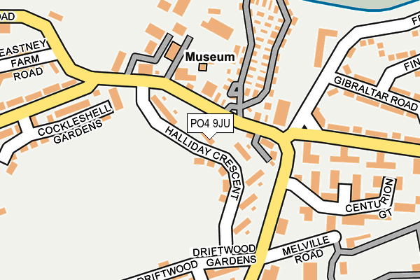 PO4 9JU map - OS OpenMap – Local (Ordnance Survey) PO4 9JU map - OS OpenMap – Local (Ordnance Survey)