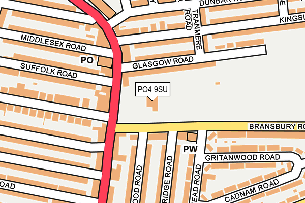 PO4 9SU map - OS OpenMap – Local (Ordnance Survey) PO4 9SU map - OS OpenMap – Local (Ordnance Survey)