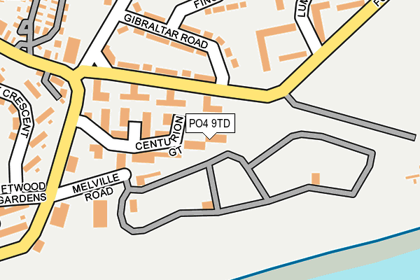 PO4 9TD map - OS OpenMap – Local (Ordnance Survey) PO4 9TD map - OS OpenMap – Local (Ordnance Survey)