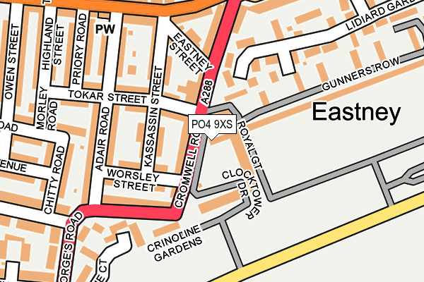 PO4 9XS map - OS OpenMap – Local (Ordnance Survey) PO4 9XS map - OS OpenMap – Local (Ordnance Survey)