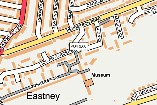 PO4 9XX map - OS OpenMap – Local (Ordnance Survey)