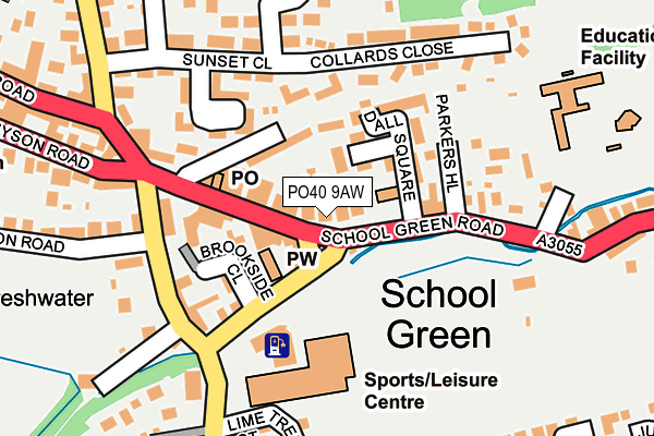 PO40 9AW map - OS OpenMap – Local (Ordnance Survey) PO40 9AW map - OS OpenMap – Local (Ordnance Survey)