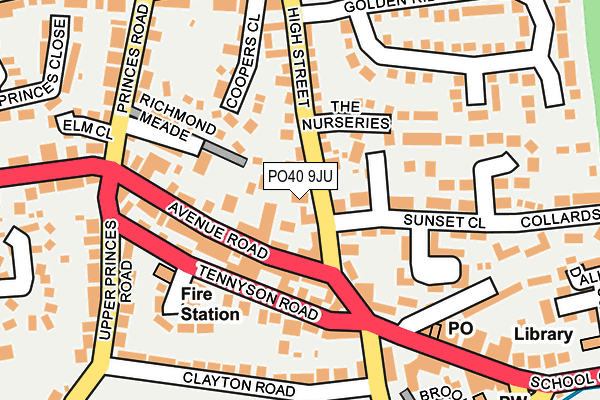 PO40 9JU map - OS OpenMap – Local (Ordnance Survey) PO40 9JU map - OS OpenMap – Local (Ordnance Survey)