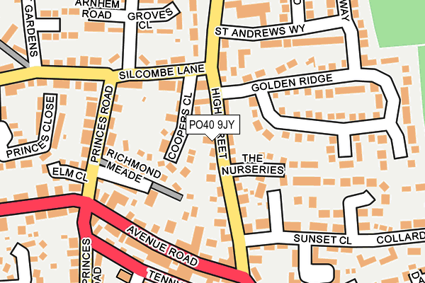 PO40 9JY map - OS OpenMap – Local (Ordnance Survey) PO40 9JY map - OS OpenMap – Local (Ordnance Survey)