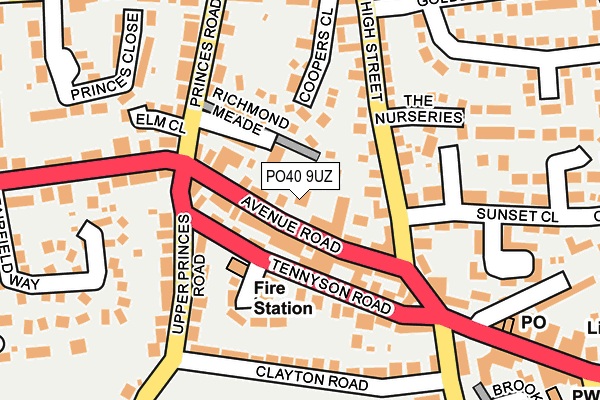 PO40 9UZ map - OS OpenMap – Local (Ordnance Survey) PO40 9UZ map - OS OpenMap – Local (Ordnance Survey)