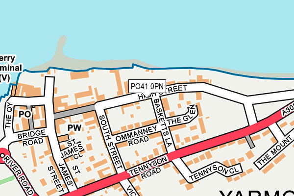 PO41 0PN map - OS OpenMap – Local (Ordnance Survey) PO41 0PN map - OS OpenMap – Local (Ordnance Survey)