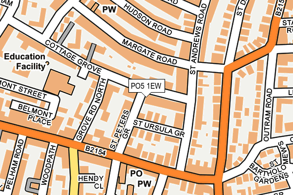 PO5 1EW map - OS OpenMap – Local (Ordnance Survey) PO5 1EW map - OS OpenMap – Local (Ordnance Survey)