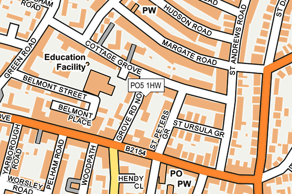 PO5 1HW map - OS OpenMap – Local (Ordnance Survey) PO5 1HW map - OS OpenMap – Local (Ordnance Survey)