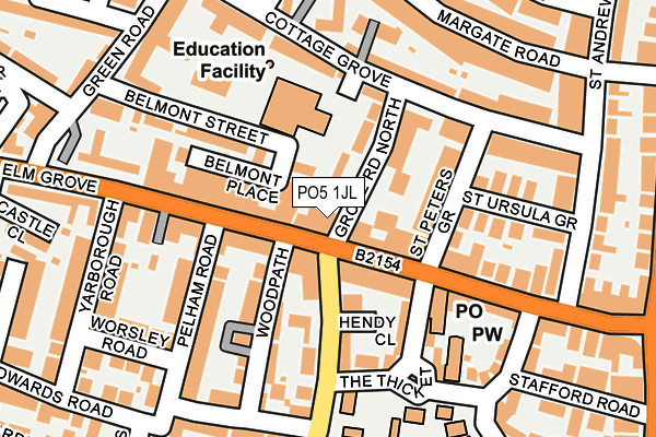 PO5 1JL map - OS OpenMap – Local (Ordnance Survey) PO5 1JL map - OS OpenMap – Local (Ordnance Survey)