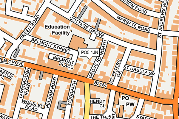 PO5 1JN map - OS OpenMap – Local (Ordnance Survey) PO5 1JN map - OS OpenMap – Local (Ordnance Survey)