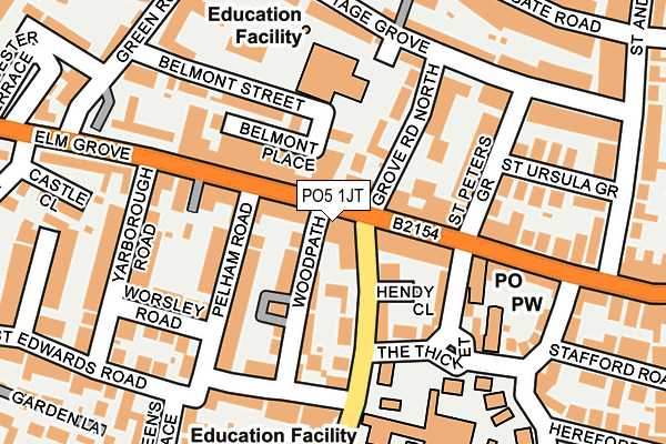 PO5 1JT map - OS OpenMap – Local (Ordnance Survey) PO5 1JT map - OS OpenMap – Local (Ordnance Survey)