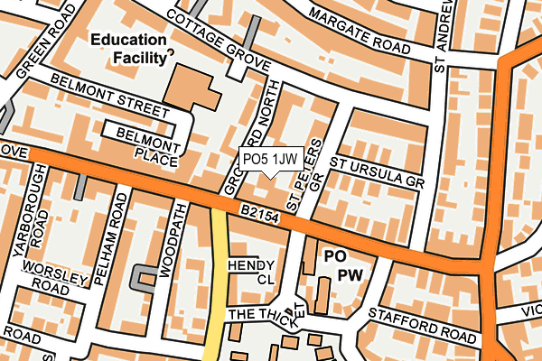 PO5 1JW map - OS OpenMap – Local (Ordnance Survey) PO5 1JW map - OS OpenMap – Local (Ordnance Survey)