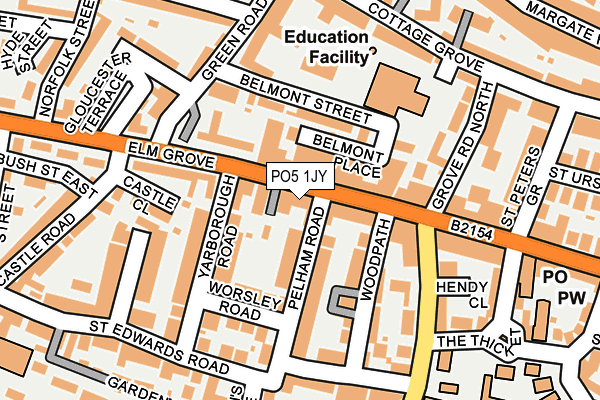 PO5 1JY map - OS OpenMap – Local (Ordnance Survey) PO5 1JY map - OS OpenMap – Local (Ordnance Survey)