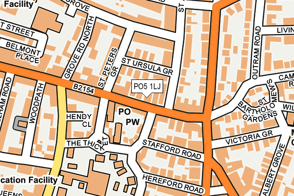 PO5 1LJ map - OS OpenMap – Local (Ordnance Survey) PO5 1LJ map - OS OpenMap – Local (Ordnance Survey)