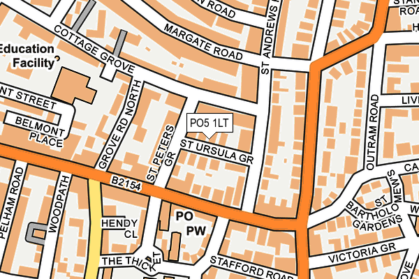 PO5 1LT map - OS OpenMap – Local (Ordnance Survey) PO5 1LT map - OS OpenMap – Local (Ordnance Survey)