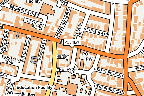 PO5 1LW map - OS OpenMap – Local (Ordnance Survey) PO5 1LW map - OS OpenMap – Local (Ordnance Survey)