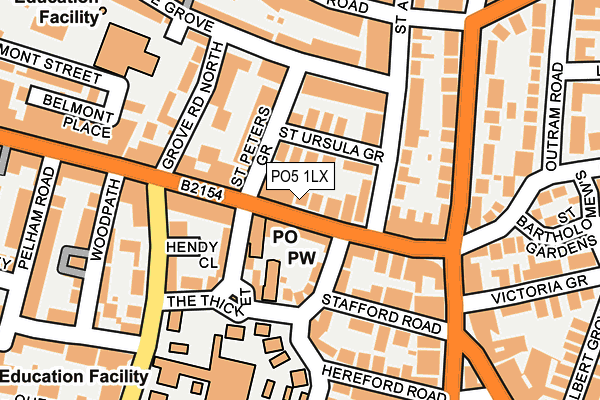 PO5 1LX map - OS OpenMap – Local (Ordnance Survey) PO5 1LX map - OS OpenMap – Local (Ordnance Survey)